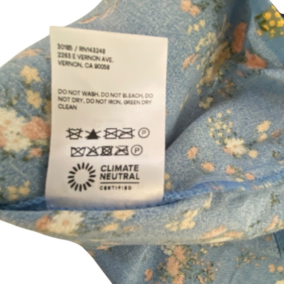 Reformation NWT Ventura Rory Blue w/ Flowers True Mini Slip Dress SZ Small - Picture 12 of 16